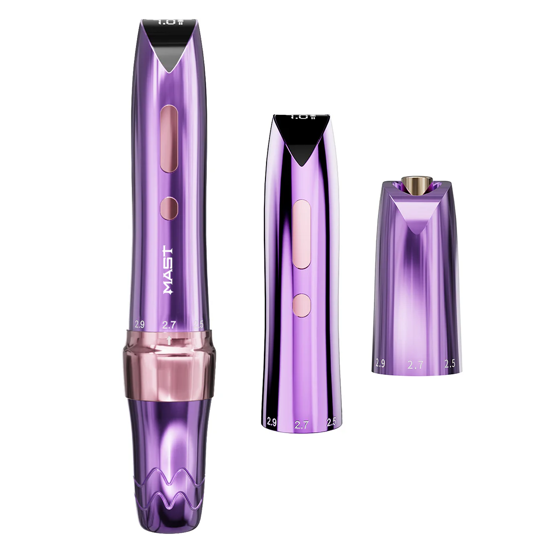 Dragonhawk MAST Mast P60 Wireless Tattoo Machine - Purple - 2 Batteries + RCA Adapter