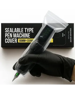 Sealable Pen Type Machine Cover - 65x200mm BLACK - 200pcs