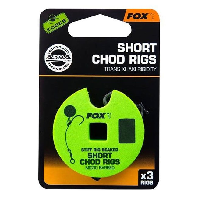 Fox Edge Armapoint stiff rig beaked Chod rigs x 3 30lb sz5 SHORT