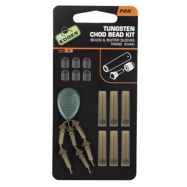Fox Edges Tungsten Chod Bead kit x 6 Beads Sleeves