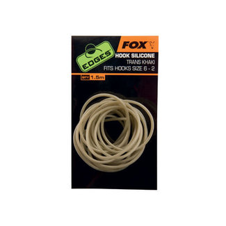 Fox Edges Hook Silicone Maat 6+ trans khaki x 1,5 m