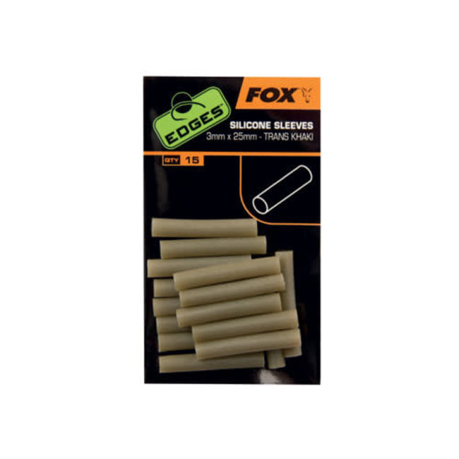 Fox Edges Silicone sleeves 3mm x 25mm x 15pcs trans khaki