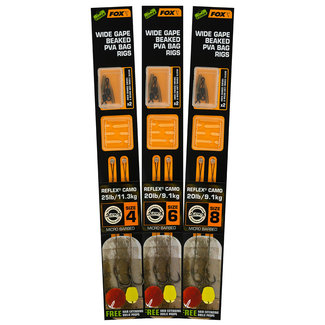 Fox Edges Wide Gape Beaked Pva Ready Rigs - 25lb Size 4 Fox Edges Wide Gape Beaked Pva Ready Rigs - 25lb Size 4