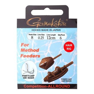Gamakatsu Method Feeder Hair 12cm haak 8 0,25mm