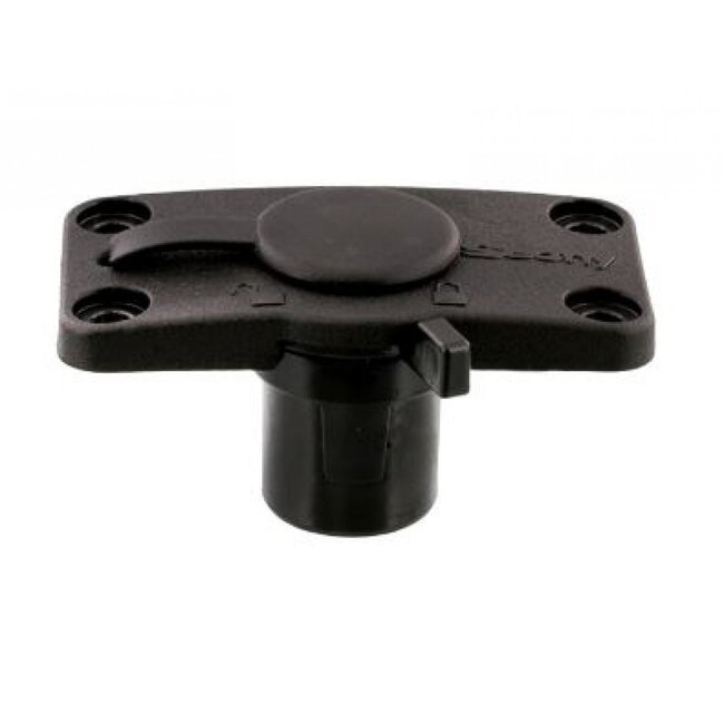 Scotty Flush Deck Mount, Locking, Black w/ Rain Cap