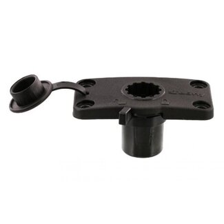 Scotty Flush Deck Mount, Locking, Black w/ Rain Cap