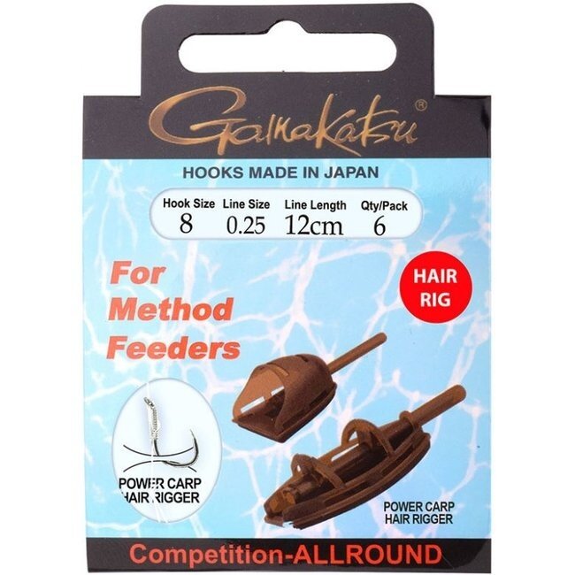 Gamakatsu Method Feeder Hair 12 cm haak 10 lijn 0,25 mm
