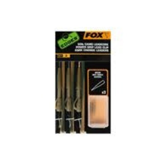 Fox Kant-en-klare camo leadcore leaders met lead clip