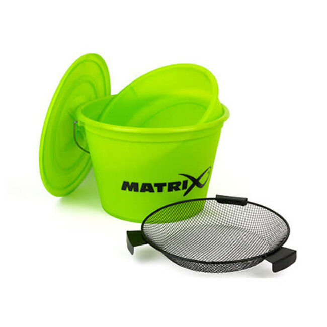 Matrix Bait Bucket / Voeremmer set met zeef, mengbak en deksel