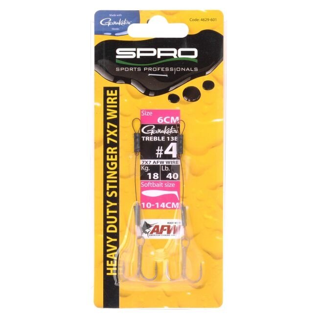 Spro Heavy Duty stinger 7x7 6 cm voor softbaits op snoek