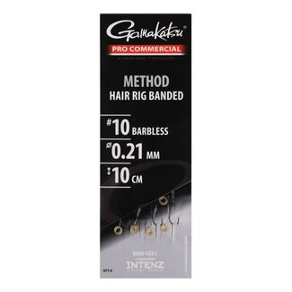 Gamakatsu Method Hair Rig Banded haak 10 barbless lengte 10 cm lijndikte 0.21mm