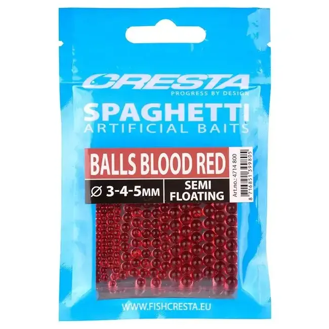 Cresta Spaghetti Balls blood red 3,4,5mm
