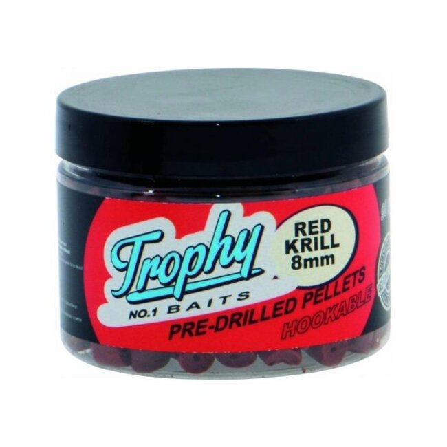 Trophy Pre Drilled Pellets 8 mm red krill