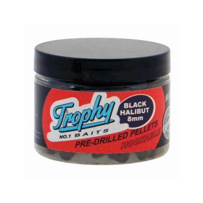 Trophy Pre Drilled Pellets Black Halibut 14 mm