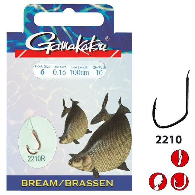 Gamakatsu Bream River onderlijn 75 cm haakmaat 10 0,14 mm