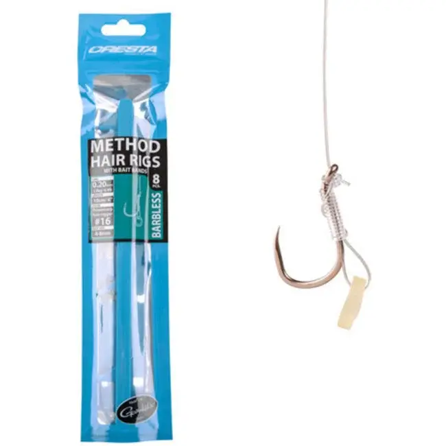 Cresta Method rig Bait Bands Barbless Haakmaat 16 0,20 mm 10 cm