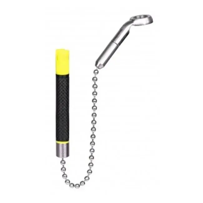 RVS hanger met magnetische lijnclip in geel