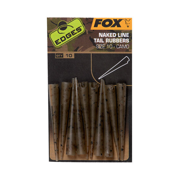 Fox Edges Naked Line Tail Rubbers Size 10 Camo – Tailrubbers voor loodsystemen op hoofdlijn