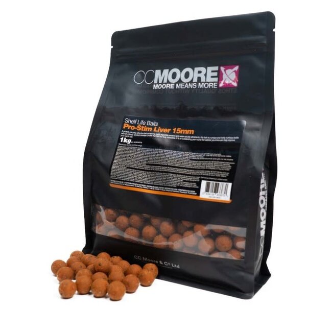 CC moore CC Moore Pro-Stim Liver 15 mm 1 kg – Unieke Boilies met Rijke Lever- en Knoflooksmaak
