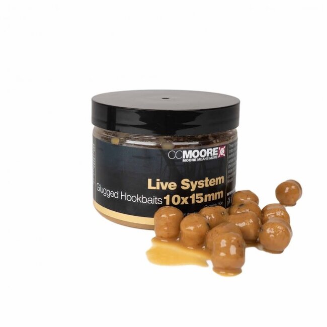 CC moore Live System Glugged Hookbaits 15 x 18 mm âVloeistof-Infused Haakaas met Zoete Aromaâ€™s
