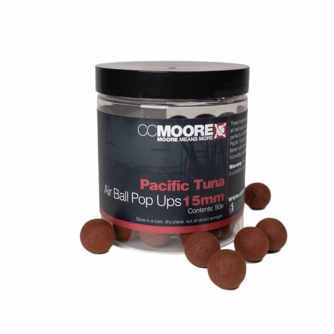 CC moore CC Moore Pacific Tuna Air Ball Pop Ups 18 mm – Extreem Drijvend Haakaas met Hartig Tuna Aroma