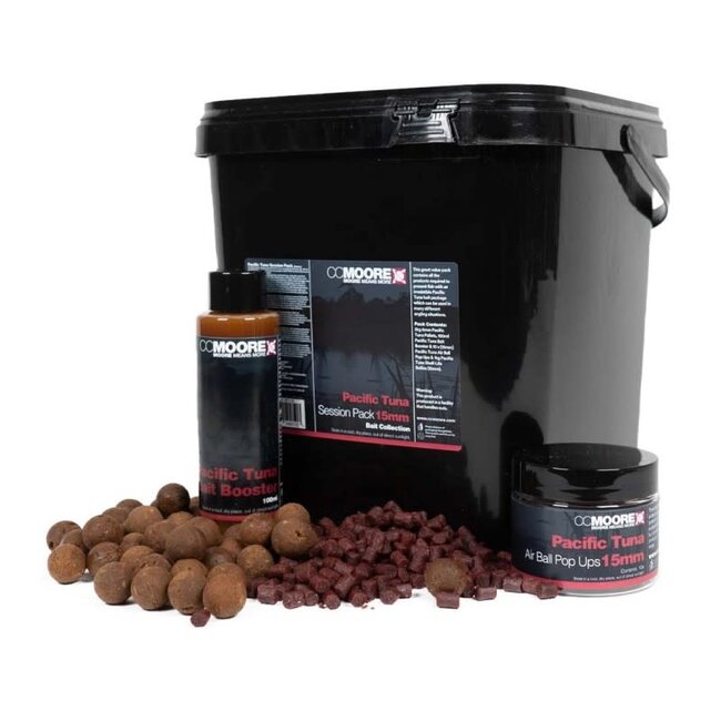 CC moore Pacific Tuna Session Pack 18 mm âCompleet Aasset met Boilies, Pop Ups en Pellets
