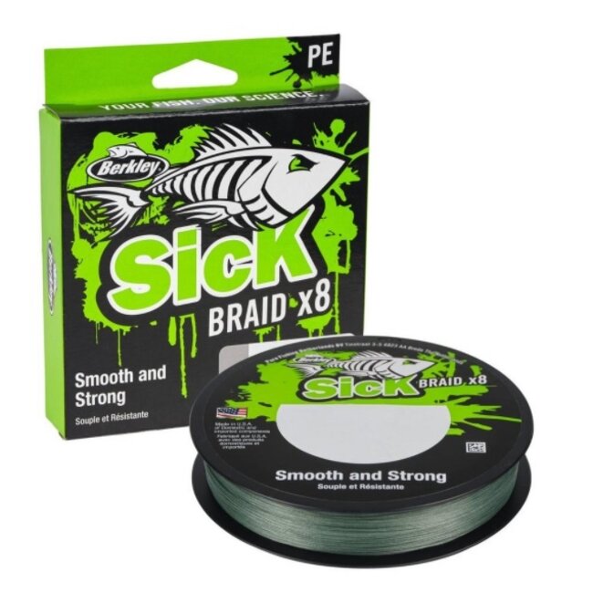 Berkley Berkley Sick Braid Groen X8 – Gevlochten vislijn 150m met 8 strengen
