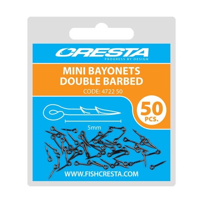 Cresta Mini Bayonets Double Barbed âStevige aasbevestiging voor hair rigs
