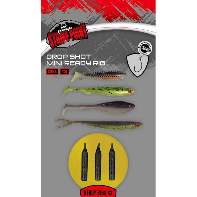 Fox Rage Drop Shot Mini Ready Rig Size 4 10g 3x