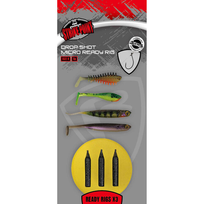 Fox Rage Drop Shot Micro Ready Rig Size 8 5g 3x