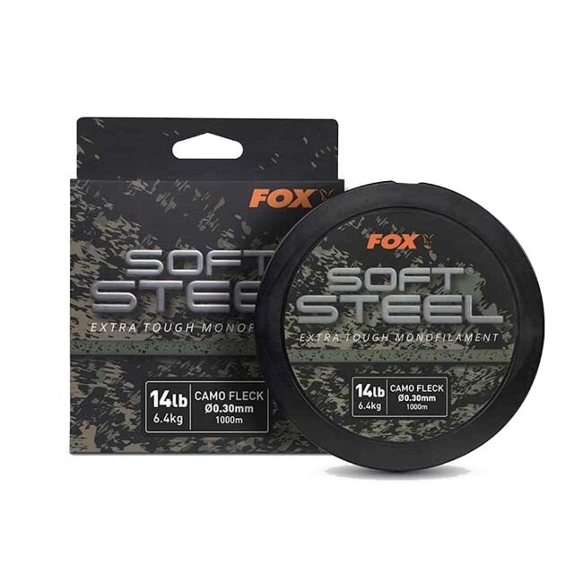 Fox Fox Soft Steel Fleck Camo Mono 1000m – sterke monofilament vislijn met camouflageprint