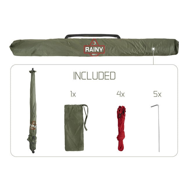 Delphin Delphin Paraplu RAINY 2.50m – Waterdichte vissersparaplu met vierkante vorm