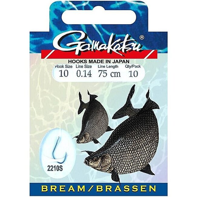 Gamakatsu Bream River LS-2210 haaklijn 75cm maat 12