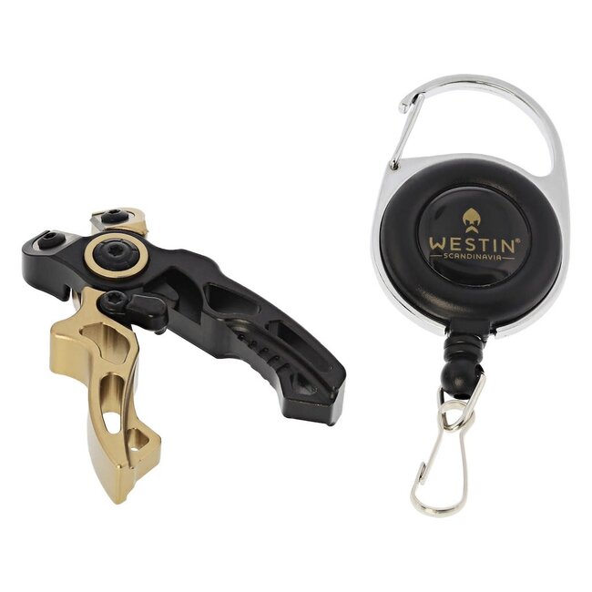 Westin Micro Line Cutter + Pin On Reel S 2.5â€ / 6,3 cm Black Sand âCompacte Lijnknipper met Retractor