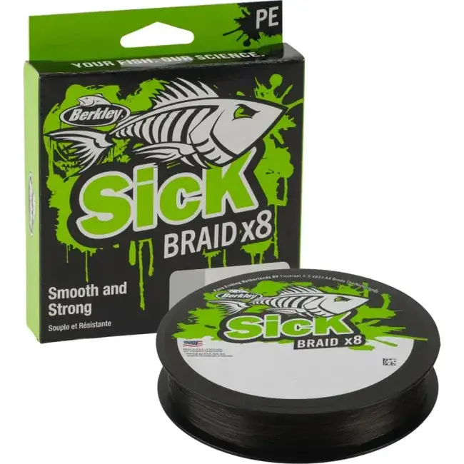Berkley Sick Braid X8 Black 150 m âGevlochten Lijn voor Roofvissen