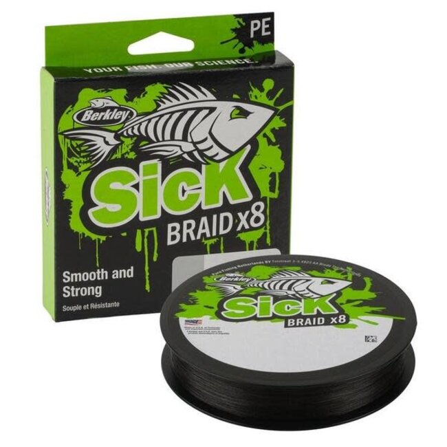 Berkley Sick Braid X8 Black 150 m âGevlochten Lijn voor Roofvissen