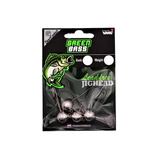 Green Bass Loodvrije jighead 1/0 14 gram voor softbaits en roofvis