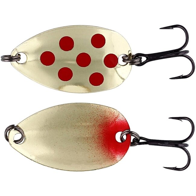 Westin Spinner 3,2 cm 2,8 gr Gold/Red Dots voor baars en forel