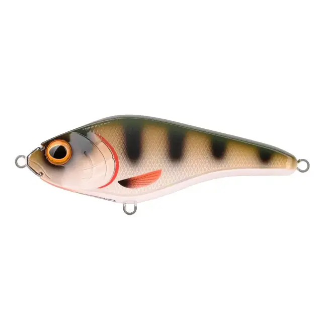 Spro Slow sinking swimbait 12,8 cm UV Perch voor snoek