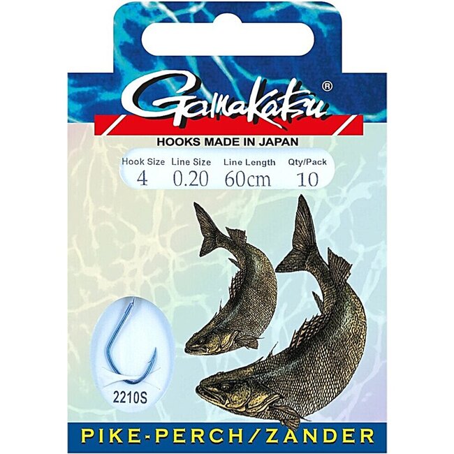 Gamakatsu Pike-Perch onderlijn 60 cm haakmaat 2 0,25 mm