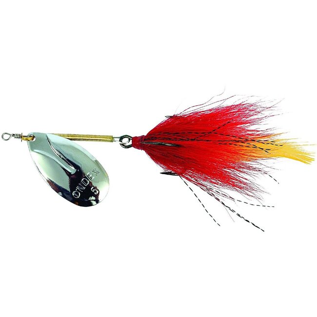 Ondex Bucktail spinner maat 6 zilver voor snoek en roofvis