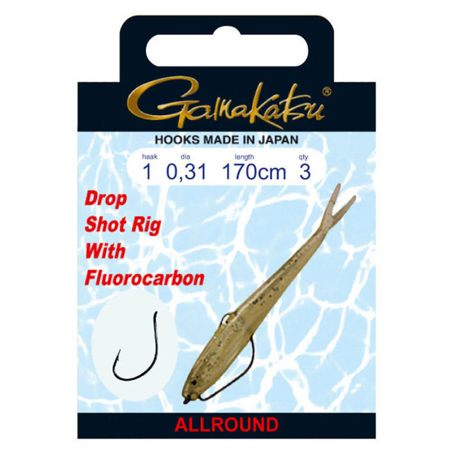 Gamakatsu Dropshot Rig Worm 39 170 cm Haakmaat 4 0,18 mm