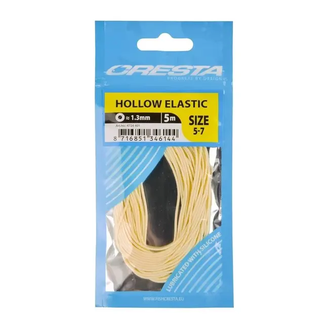 Cresta Holle elastiek 5 m wit 1,3 mm voor witvissen