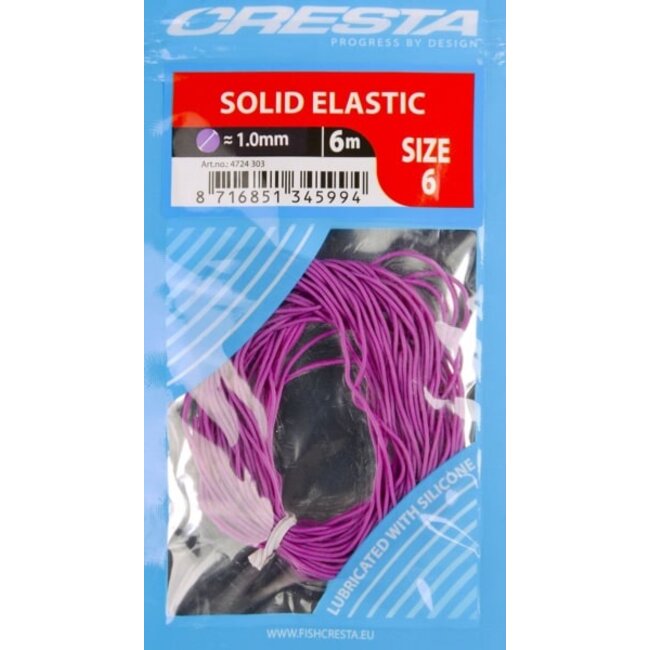 Cresta Solid elastiek 6 m paars 1 mm voor vaste hengeltop