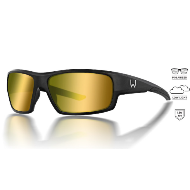 Westin Sport zonnebril matte black met gele lens en AR blue
