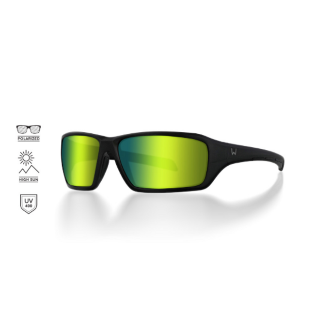 Westin Street zonnebril matte black met groene gepolariseerde lens