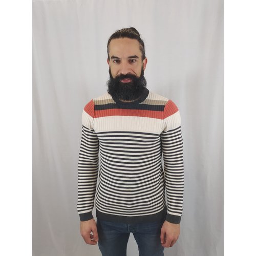 Hugo Boss Striped sweater - white gray orange Hugo Boss Striped sweater - white gray orange