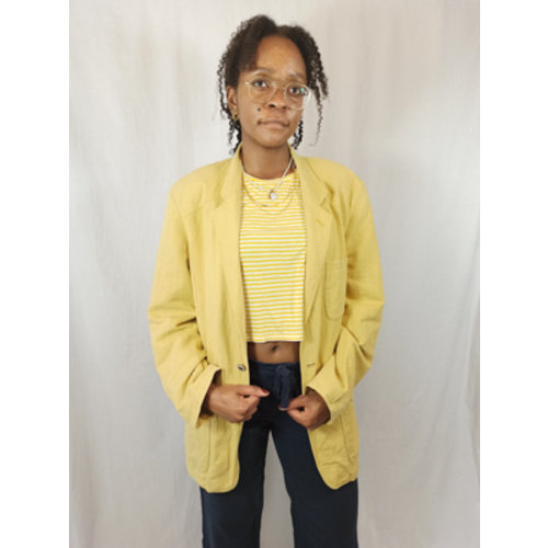 Vintage linnen blazer - geel Vintage linnen blazer - geel