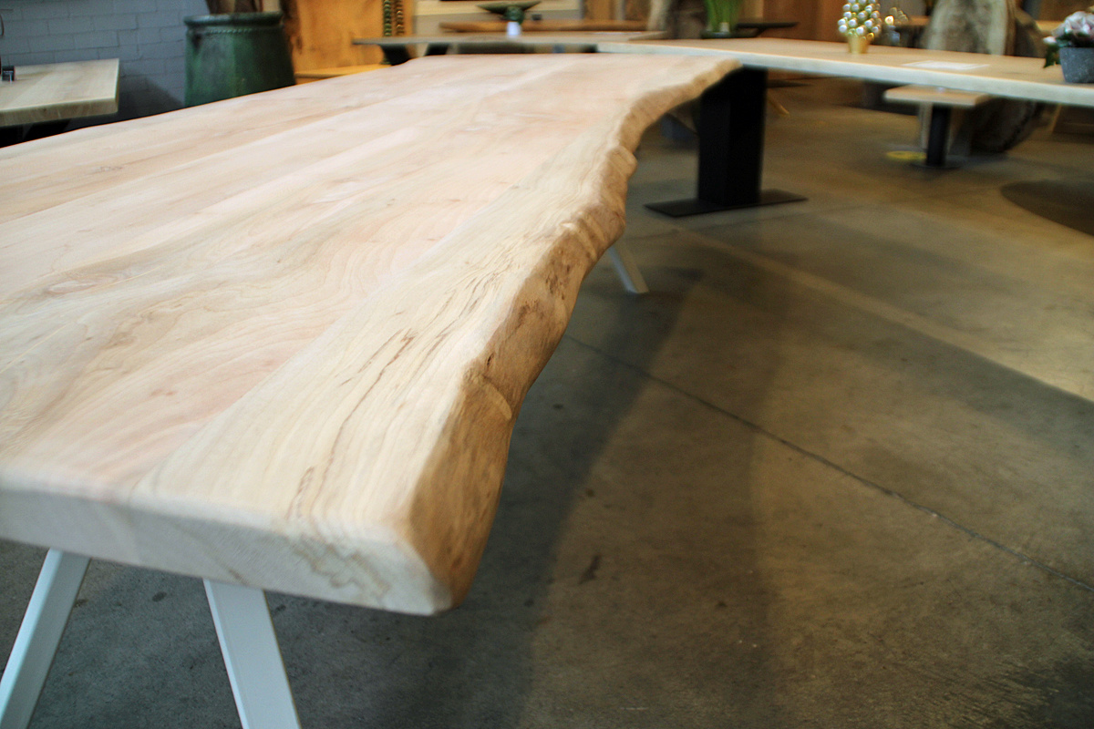 Boomstamtafel van Plataan 285 x 100 cm | Onderstel Esther wit