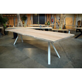 Boomstamtafel van Plataan 285 x 100 cm | Onderstel Esther wit